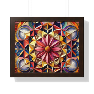 LBM Symmetrical Flowers Framed Horizontal Poster