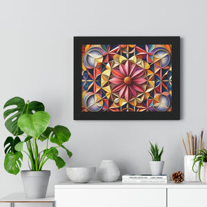 LBM Symmetrical Flowers Framed Horizontal Poster