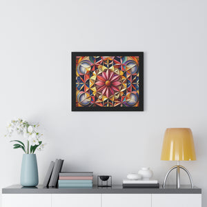 LBM Symmetrical Flowers Framed Horizontal Poster