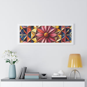 LBM Symmetrical Flowers Framed Horizontal Poster