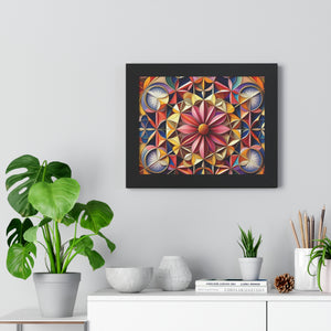 LBM Symmetrical Flowers Framed Horizontal Poster