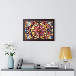 LBM Symmetrical Flowers Framed Horizontal Poster