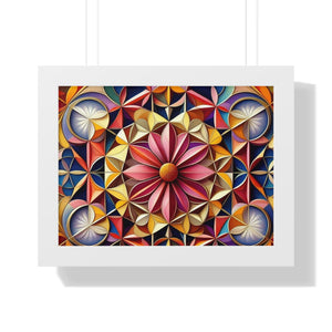 LBM Symmetrical Flowers Framed Horizontal Poster