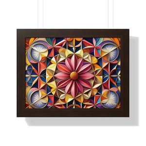 LBM Symmetrical Flowers Framed Horizontal Poster