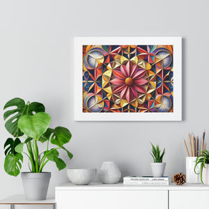 LBM Symmetrical Flowers Framed Horizontal Poster