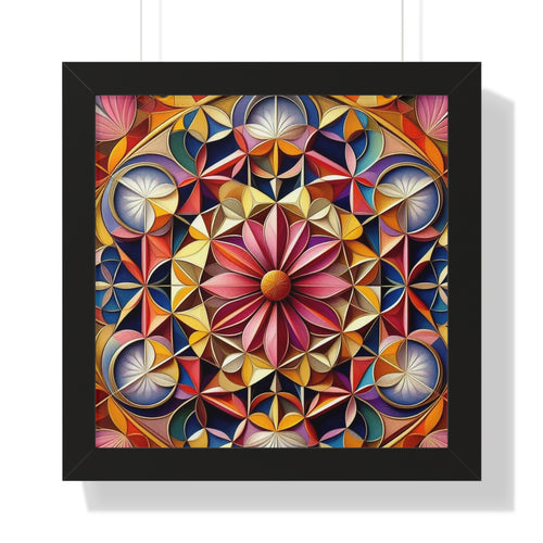 LBM Symmetrical Flowers Framed Horizontal Poster