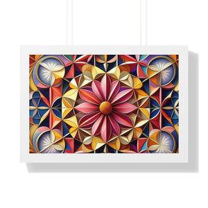 LBM Symmetrical Flowers Framed Horizontal Poster