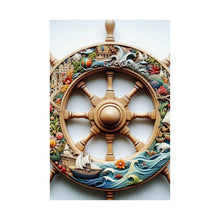 LBM Nautical Ship Wheel Matte Vertical Posters