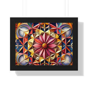 LBM Symmetrical Flowers Framed Horizontal Poster