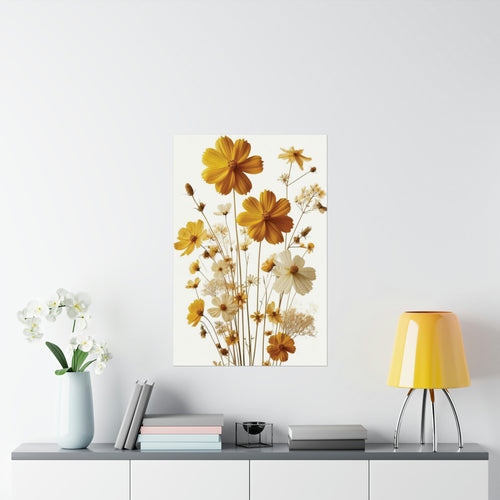 LBM Yellow flowers Matte Vertical Posters