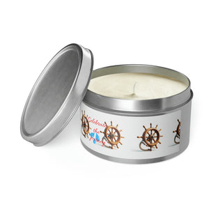 LBM Tin Candle,  Celebrate the journey.  Tin Candles