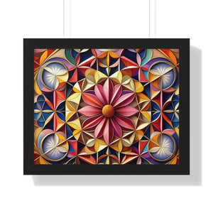 LBM Symmetrical Flowers Framed Horizontal Poster