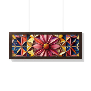 LBM Symmetrical Flowers Framed Horizontal Poster