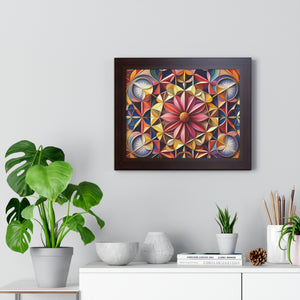 LBM Symmetrical Flowers Framed Horizontal Poster