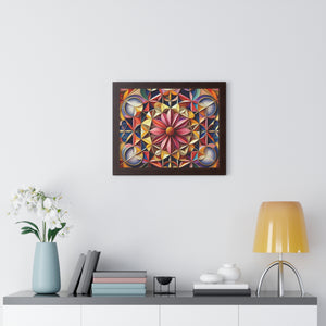 LBM Symmetrical Flowers Framed Horizontal Poster