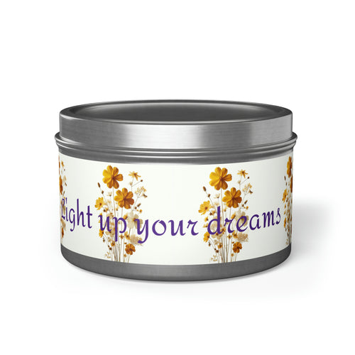 LBM Tin Candle, Light up your dreams.    Tin Candles