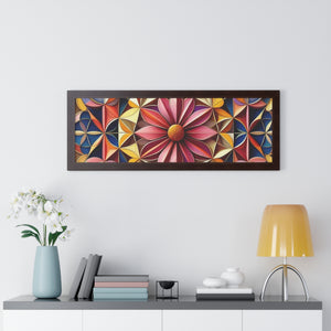 LBM Symmetrical Flowers Framed Horizontal Poster