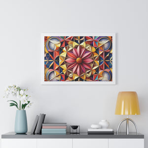 LBM Symmetrical Flowers Framed Horizontal Poster