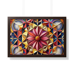 LBM Symmetrical Flowers Framed Horizontal Poster