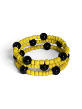Golden Bumblebee Beaded Wrap Bracelet