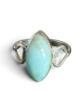 Caribbean Ocean Wave Larimar & 925 Sterling Silver Ring
