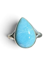 Caribbean Teardrop Larimar & 925 Sterling Silver Ring