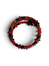 Crimson Noir Beaded Wrap Bracelet