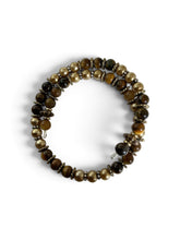 Golden Tiger’s Eye & Pearl-Style Wrap Bracelet